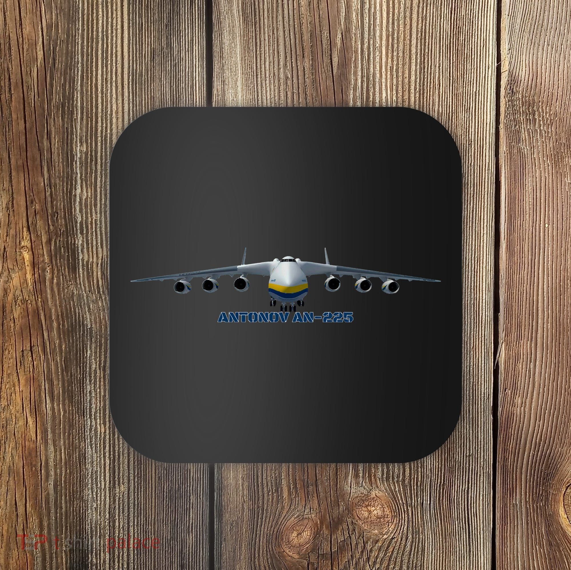 An225 Antonov Cargo Jet Plane Mriya Front Profile Coaster
