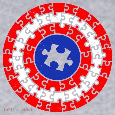 Autism Awareness Captain Puzzle Shield Women's Racerback Cropped Tank