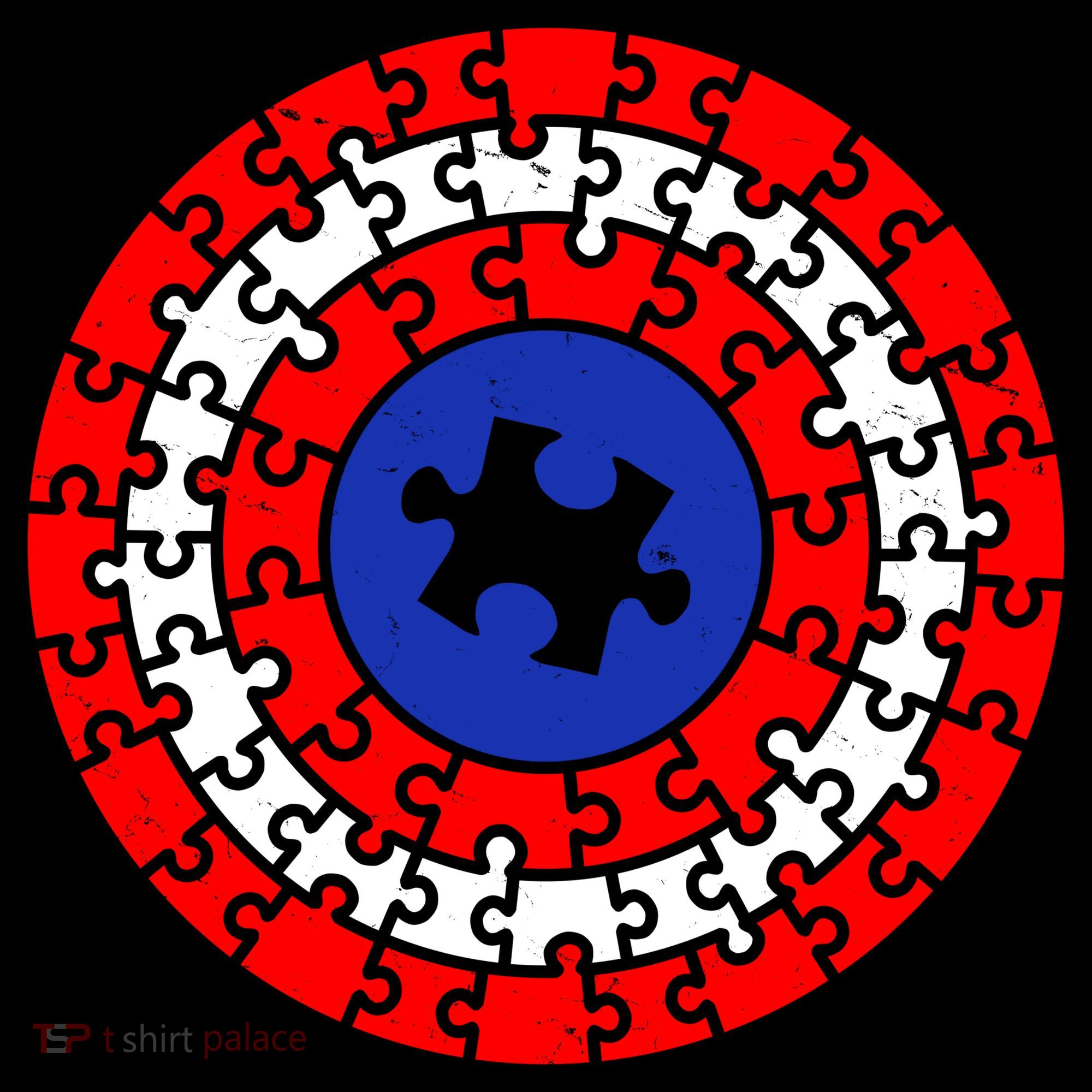 Autism Awareness Captain Puzzle Shield USA-Made Doggie Bandana