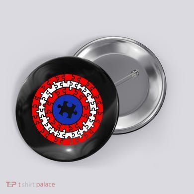 Autism Awareness Captain Puzzle Shield Button