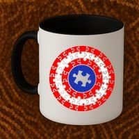 Autism Awareness Captain Puzzle Shield Coffee Mug thumb 2
