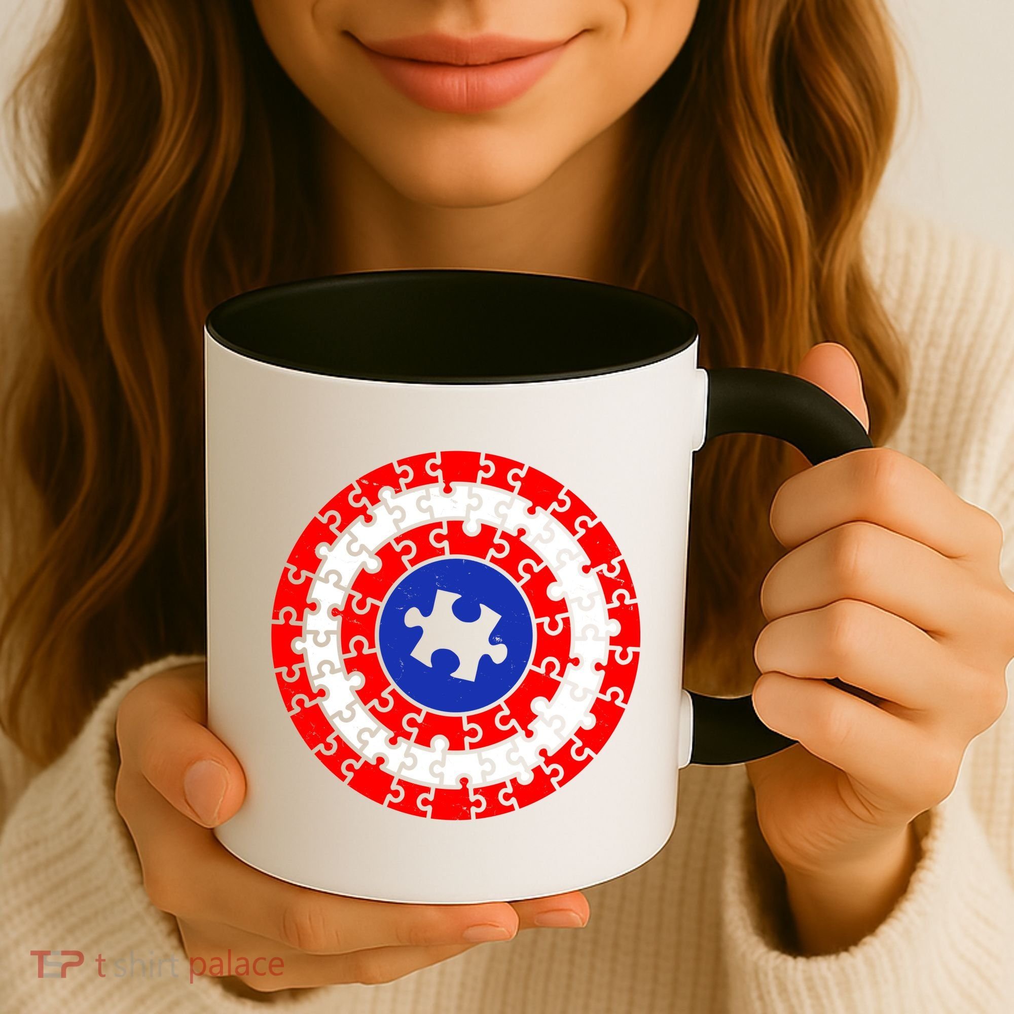 Autism Awareness Captain Puzzle Shield Coffee Mug