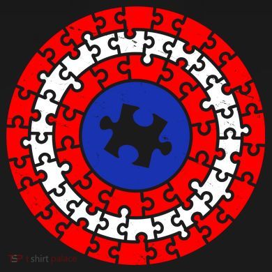 Autism Awareness Captain Puzzle Shield Dry Zone Grid Polo