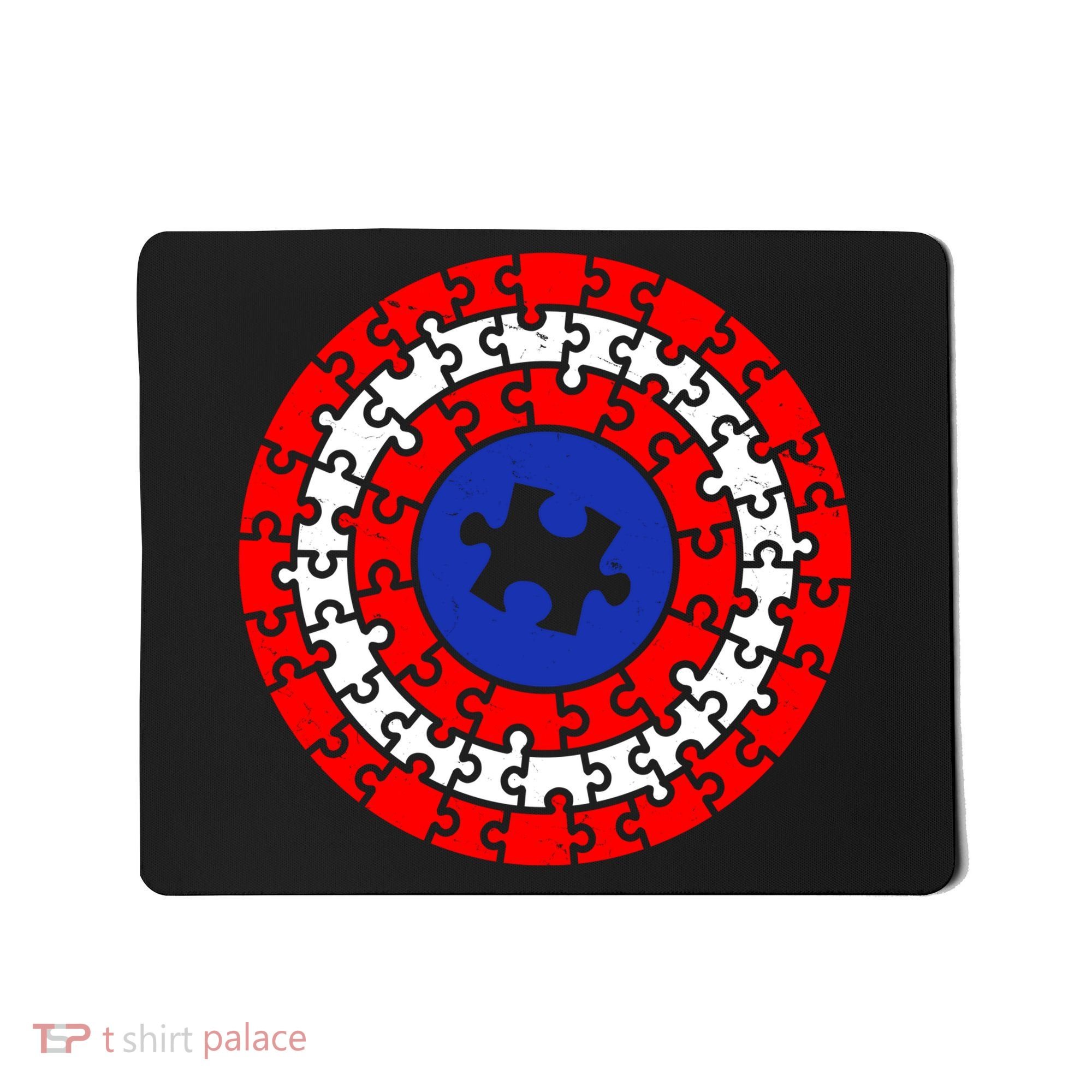 Autism Awareness Captain Puzzle Shield Mousepad