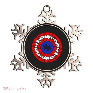 Autism Awareness Captain Puzzle Shield Ornament