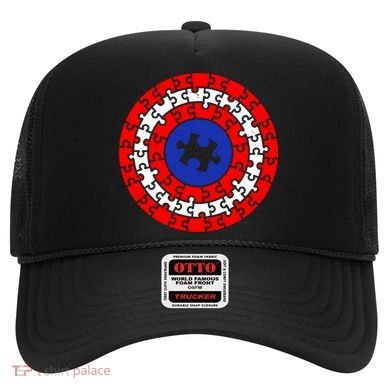 Autism Awareness Captain Puzzle Shield Hat