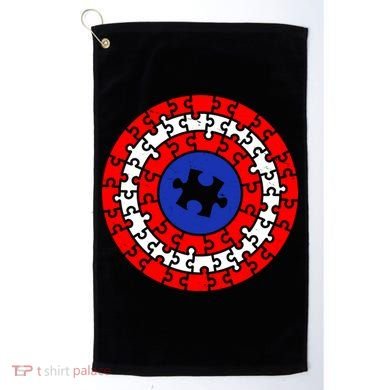 Autism Awareness Captain Puzzle Shield Golf Towel