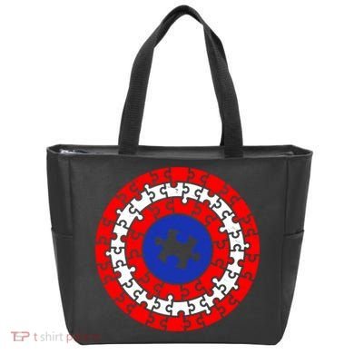 Autism Awareness Captain Puzzle Shield Tote Bag