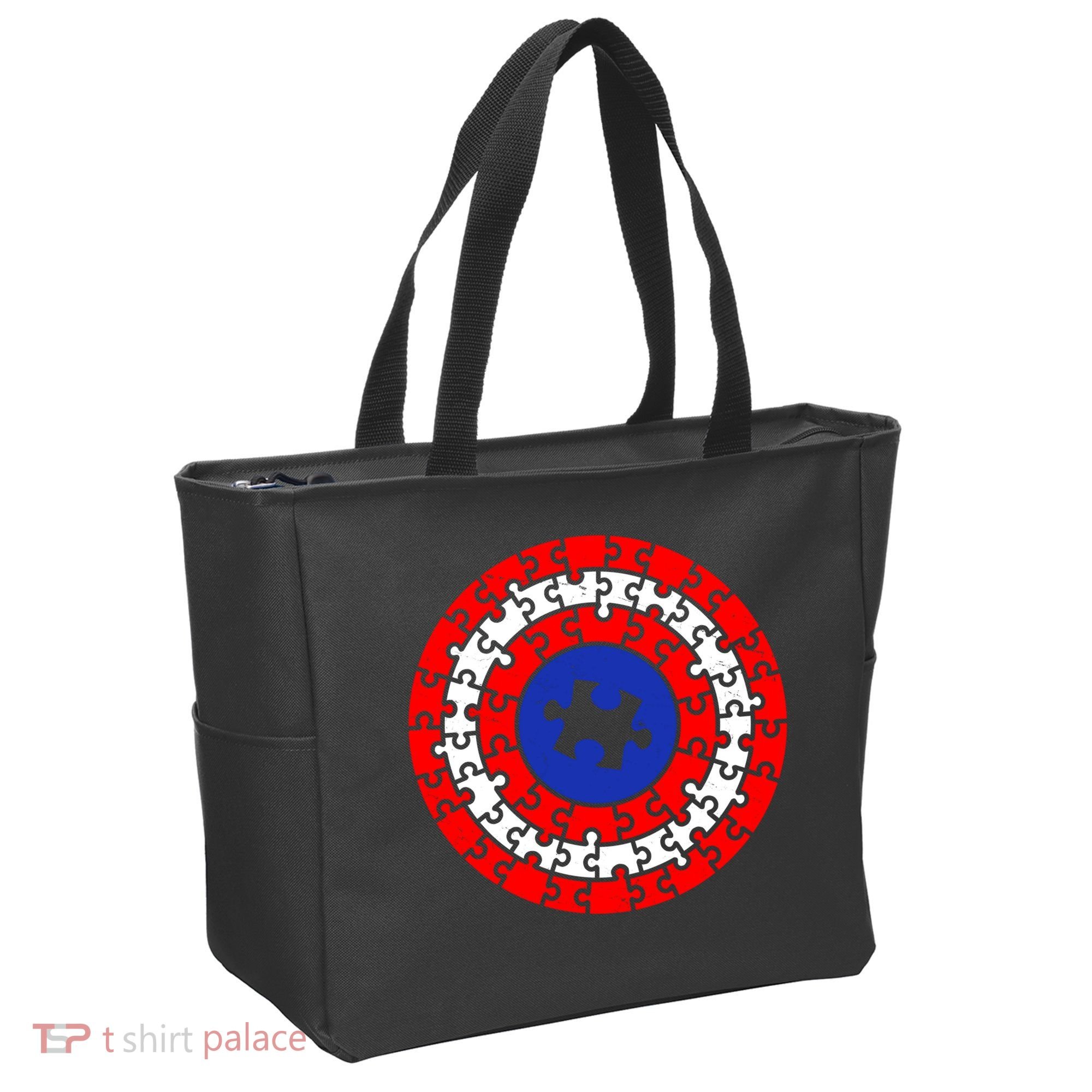 Autism Awareness Captain Puzzle Shield Tote Bag