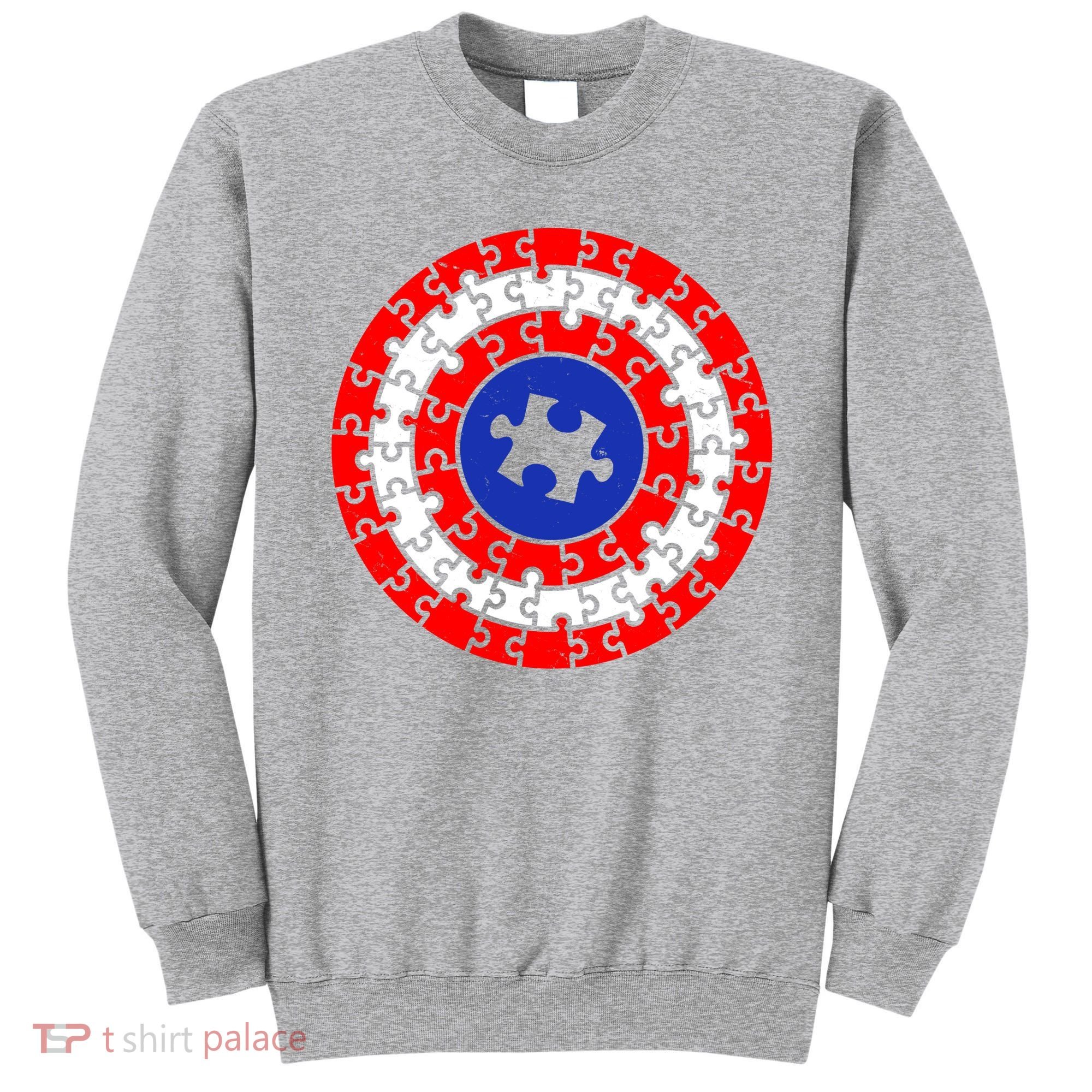 Autism Awareness Captain Puzzle Shield Sweatshirt