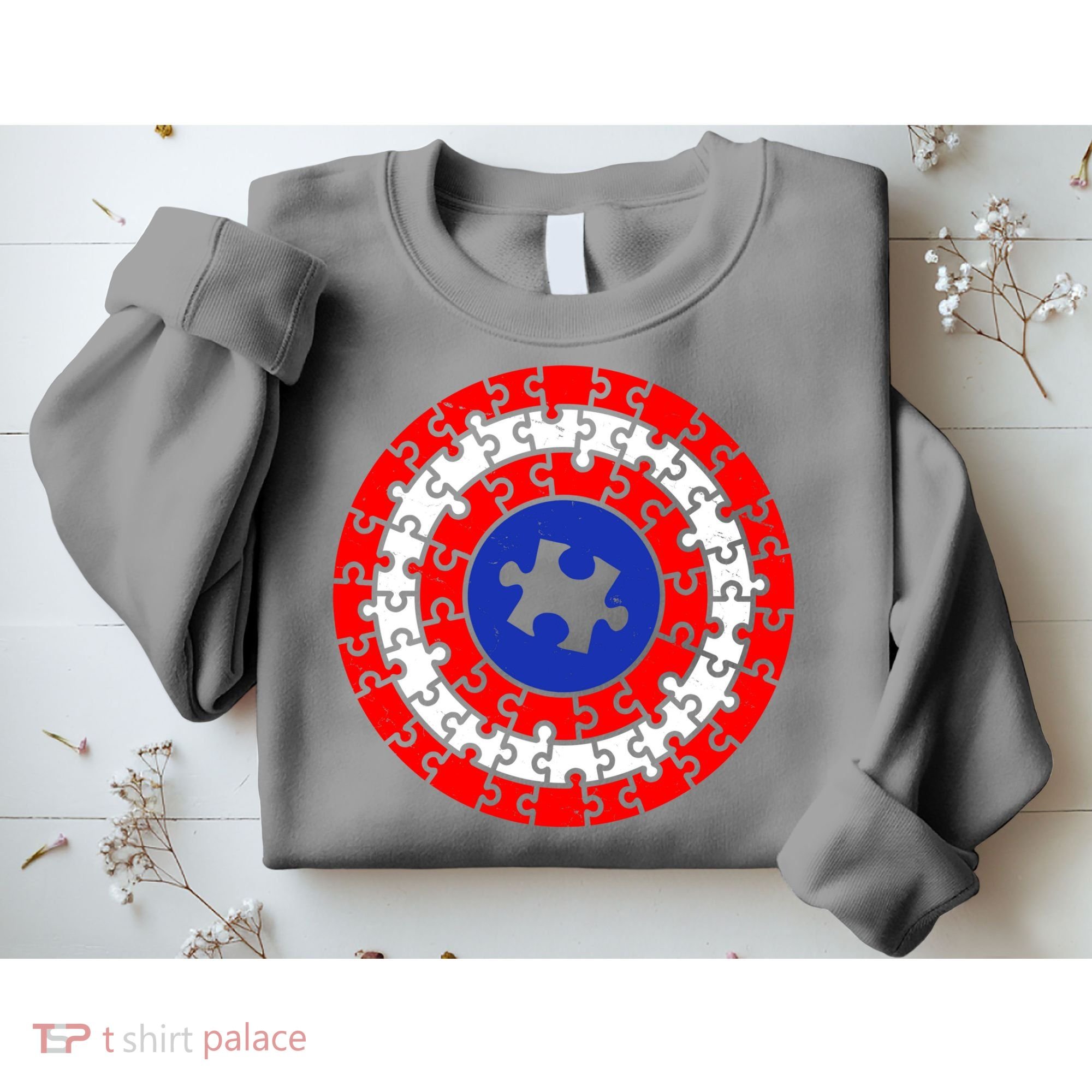 Autism Awareness Captain Puzzle Shield Sweatshirt