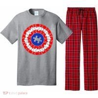 Autism Awareness Captain Puzzle Shield Pajama Set thumb 0