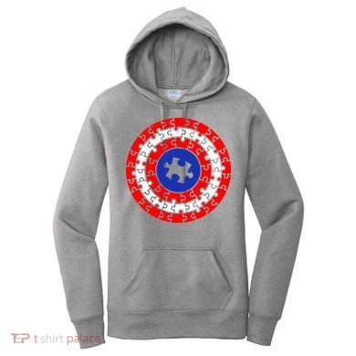 Autism Awareness Captain Puzzle Shield Women's Hoodie