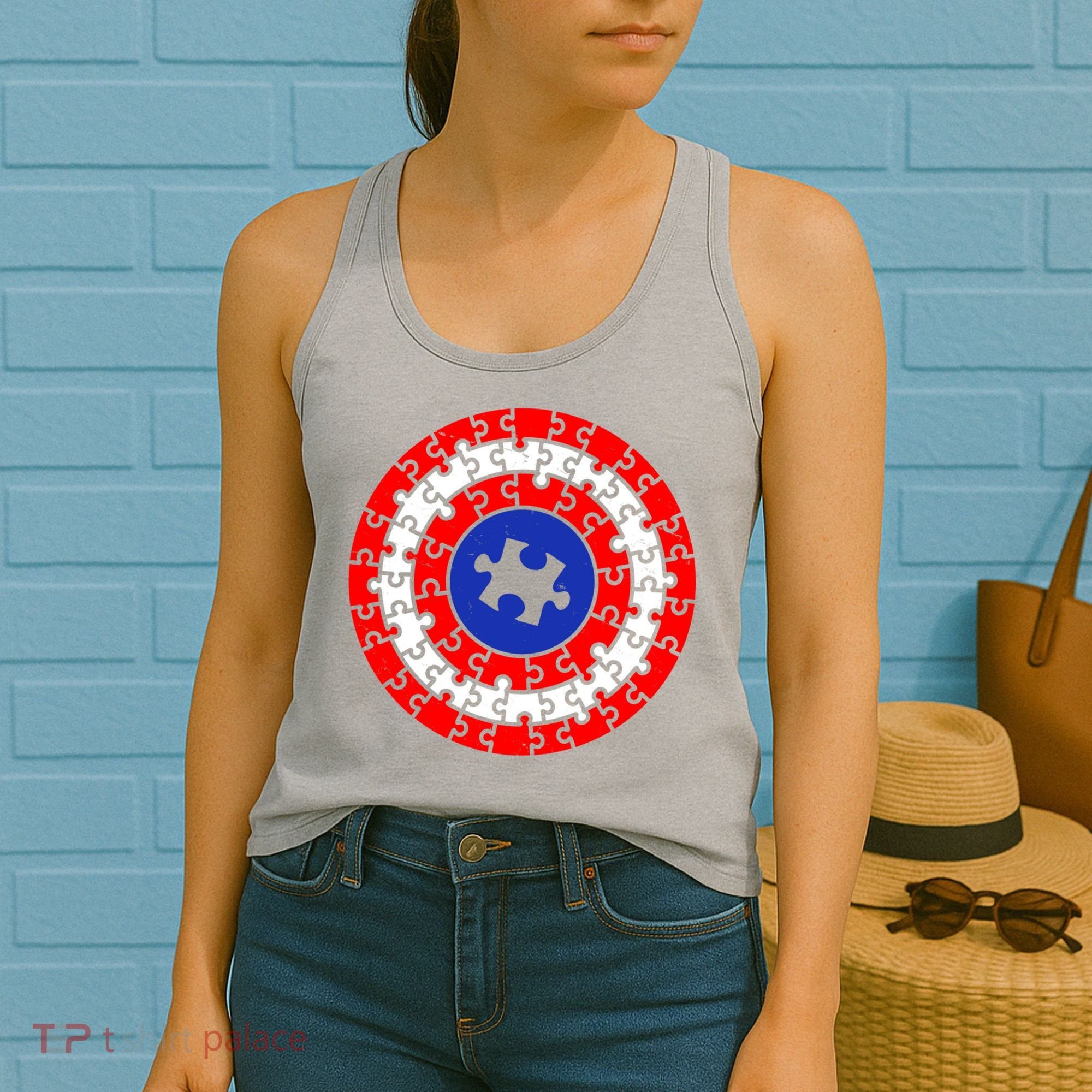 Autism Awareness Captain Puzzle Shield Women's Tank Top