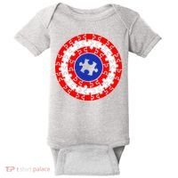 Autism Awareness Captain Puzzle Shield Baby Bodysuit thumb 0