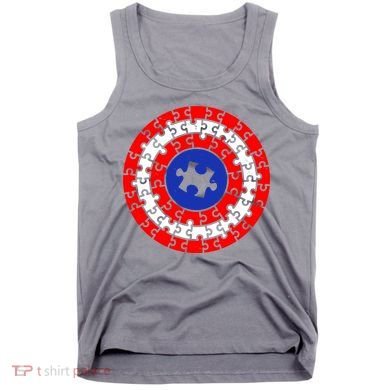 Autism Awareness Captain Puzzle Shield Tank Top