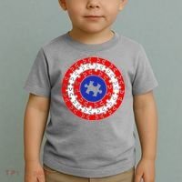 Autism Awareness Captain Puzzle Shield Toddler T-Shirt thumb 2