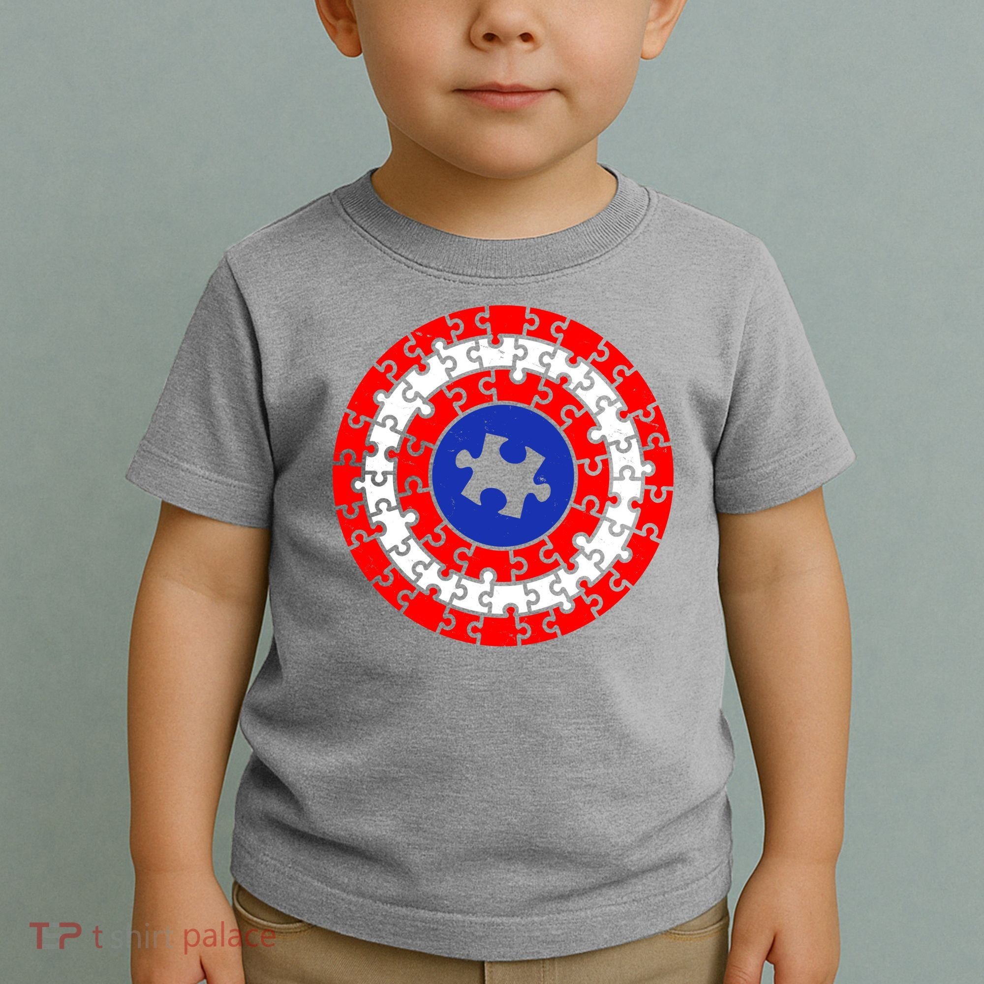Autism Awareness Captain Puzzle Shield Toddler T-Shirt