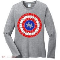 Autism Awareness Captain Puzzle Shield Women's Long Sleeve Shirt thumb 0