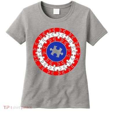 Autism Awareness Captain Puzzle Shield Women's T-Shirt