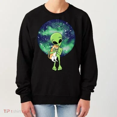 Alien And Cat Women's Sweatshirt