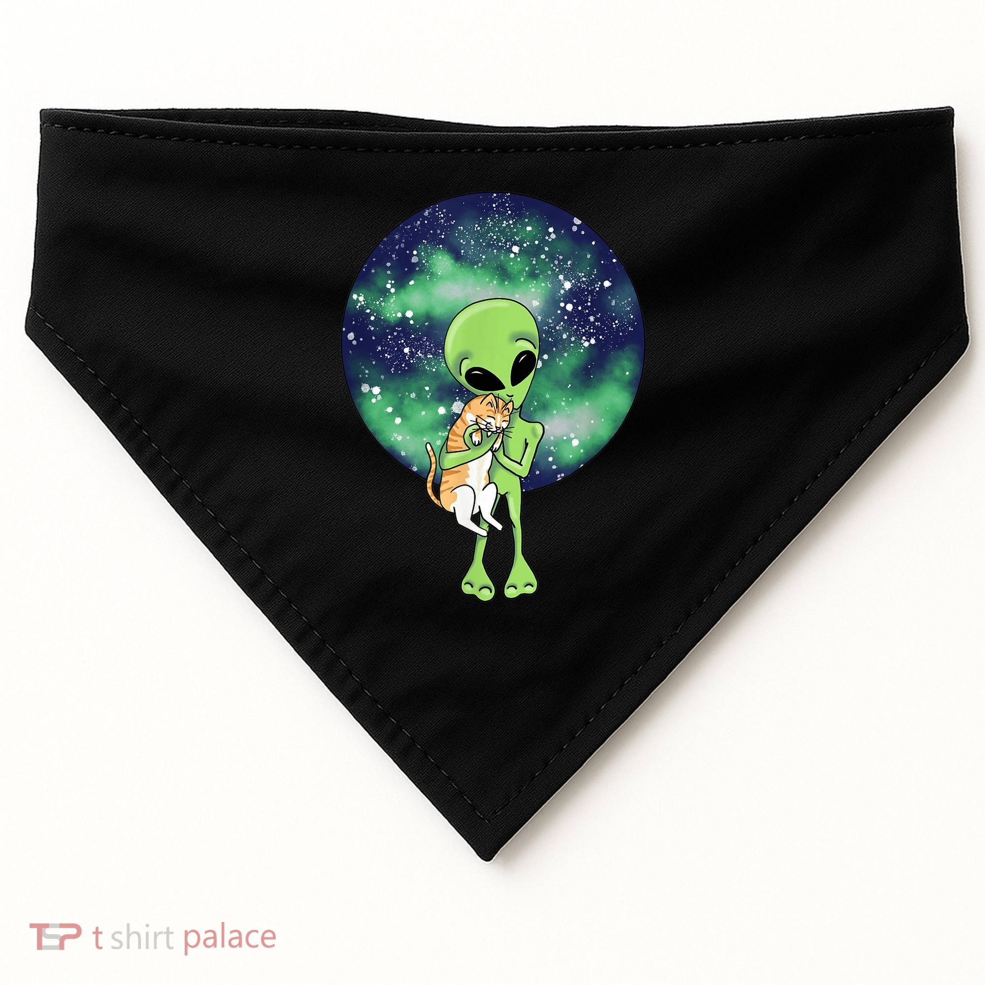 Alien And Cat USA-Made Doggie Bandana