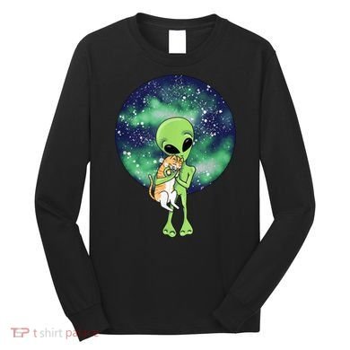 Alien And Cat Long Sleeve Shirt