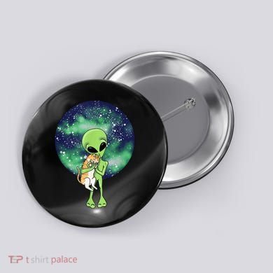 Alien And Cat Button