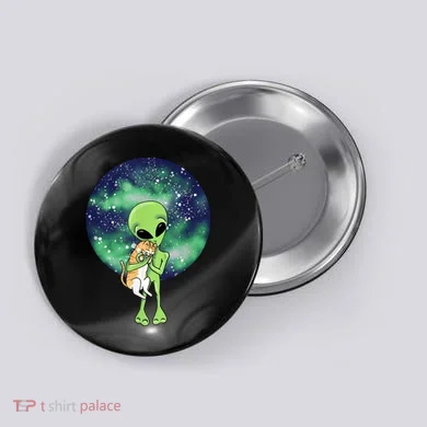 Alien And Cat Button