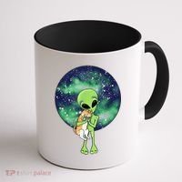Alien And Cat Coffee Mug thumb 1