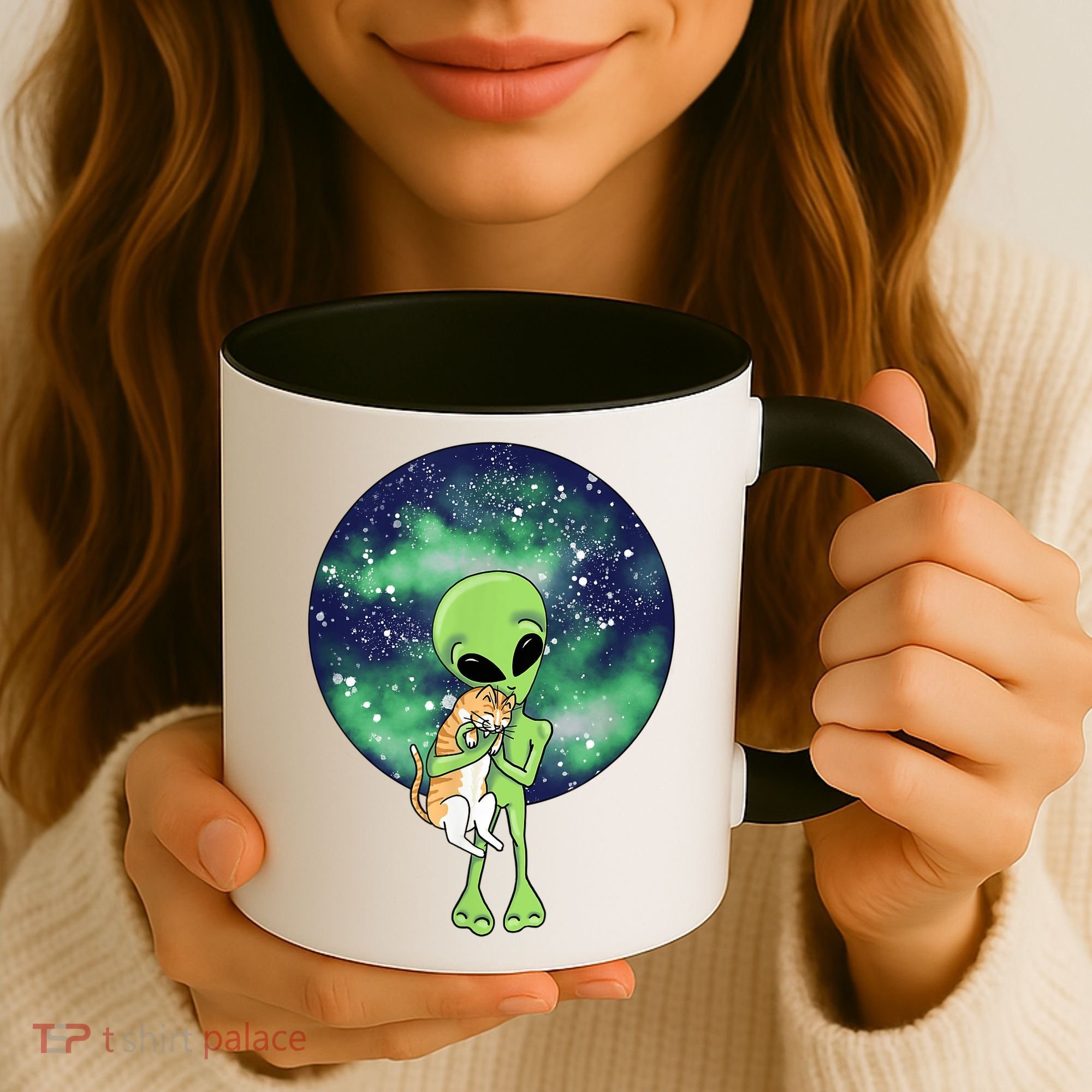 Alien And Cat Coffee Mug