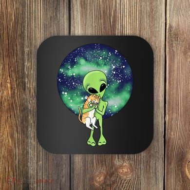 Alien And Cat Coaster
