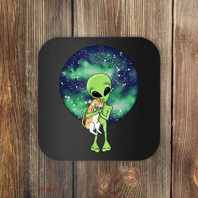 Alien And Cat Coaster