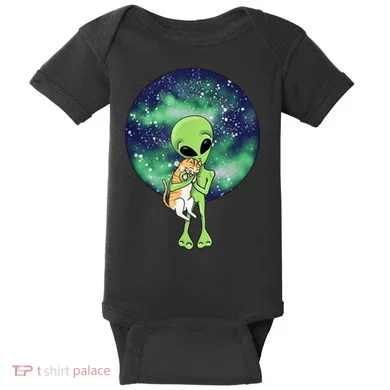 Alien And Cat Baby Bodysuit