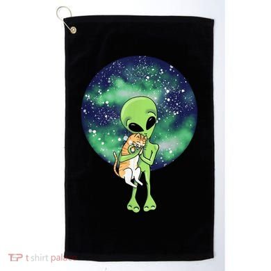 Alien And Cat Golf Towel