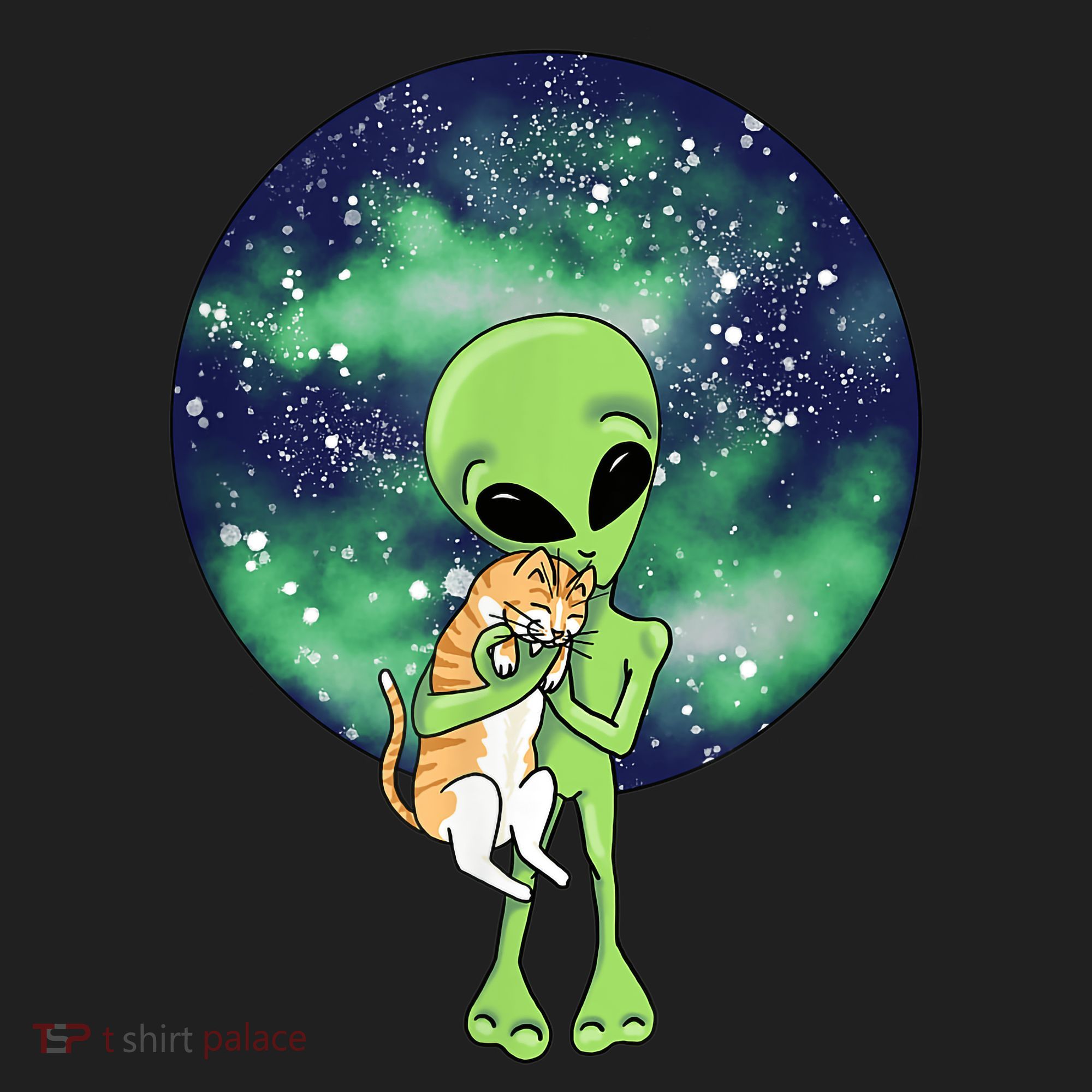 Alien And Cat Golf Towel