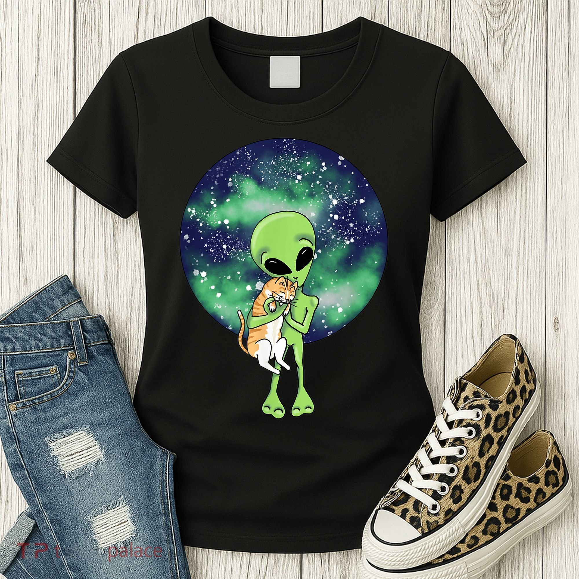 Alien And Cat Women's T-Shirt