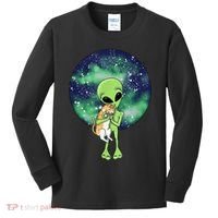 Alien And Cat Kids Long Sleeve Shirt thumb 0