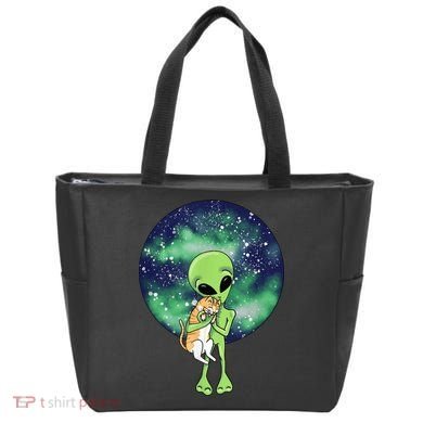 Alien And Cat Tote Bag