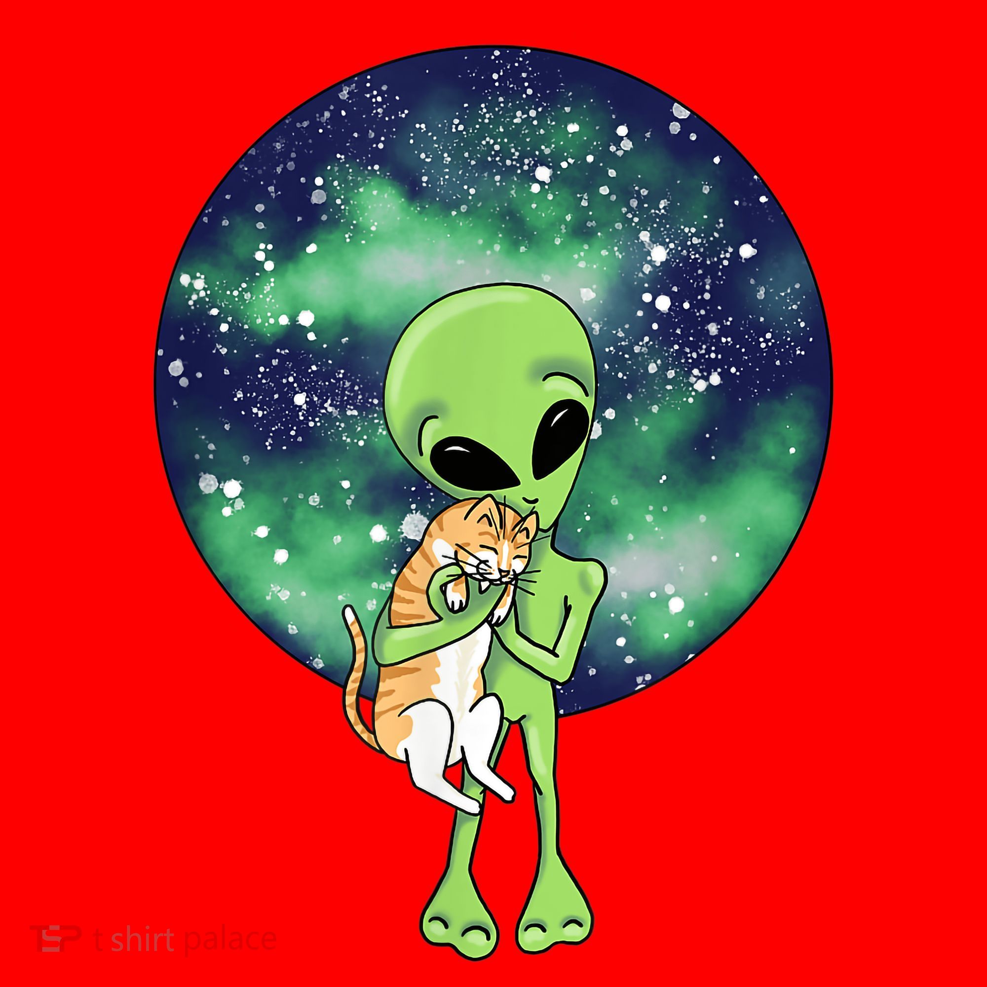 Alien And Cat Santa Hat
