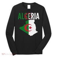 Algerian Algeria Country Map Flag Long Sleeve Shirt thumb 0