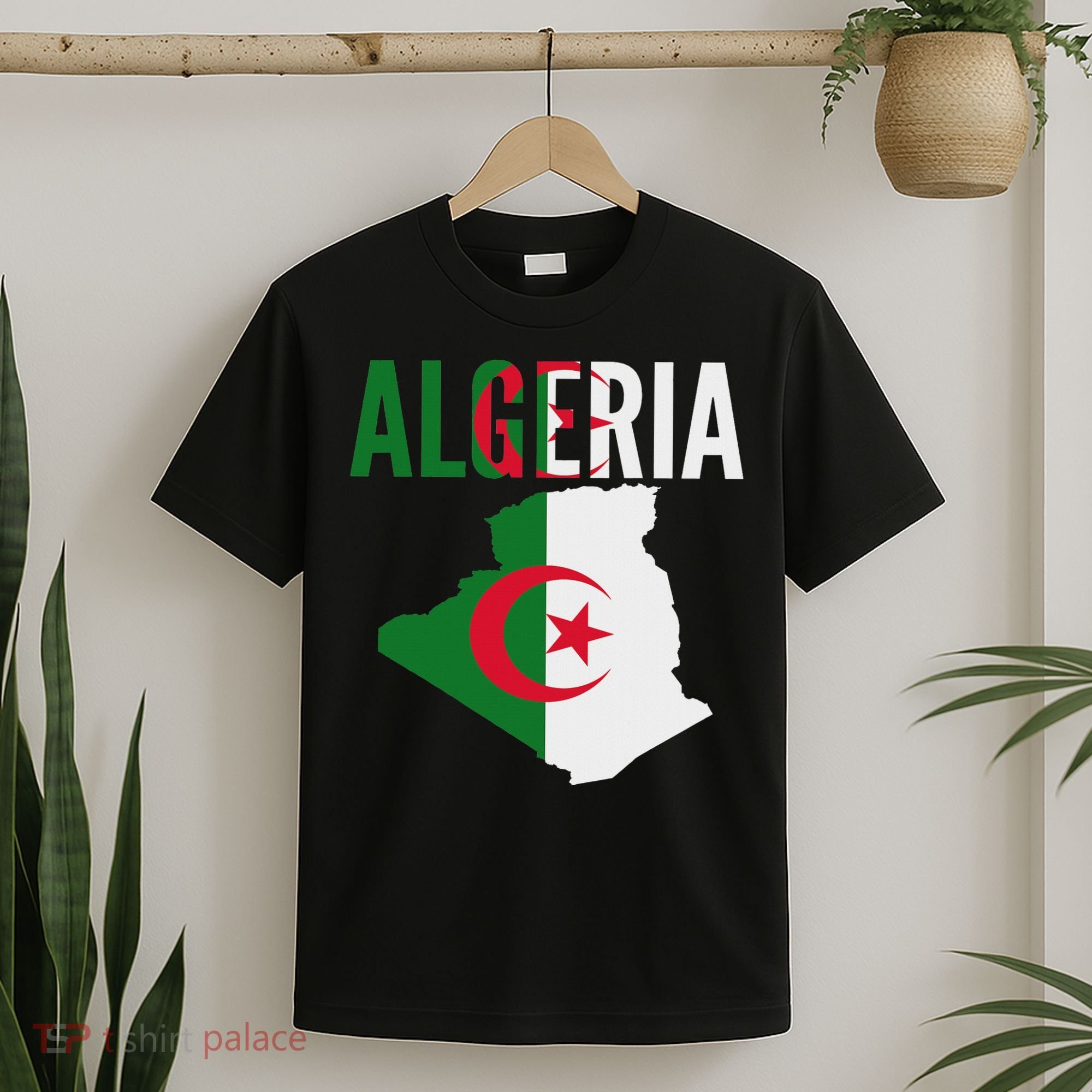 Algerian Algeria Country Map Flag T-Shirt