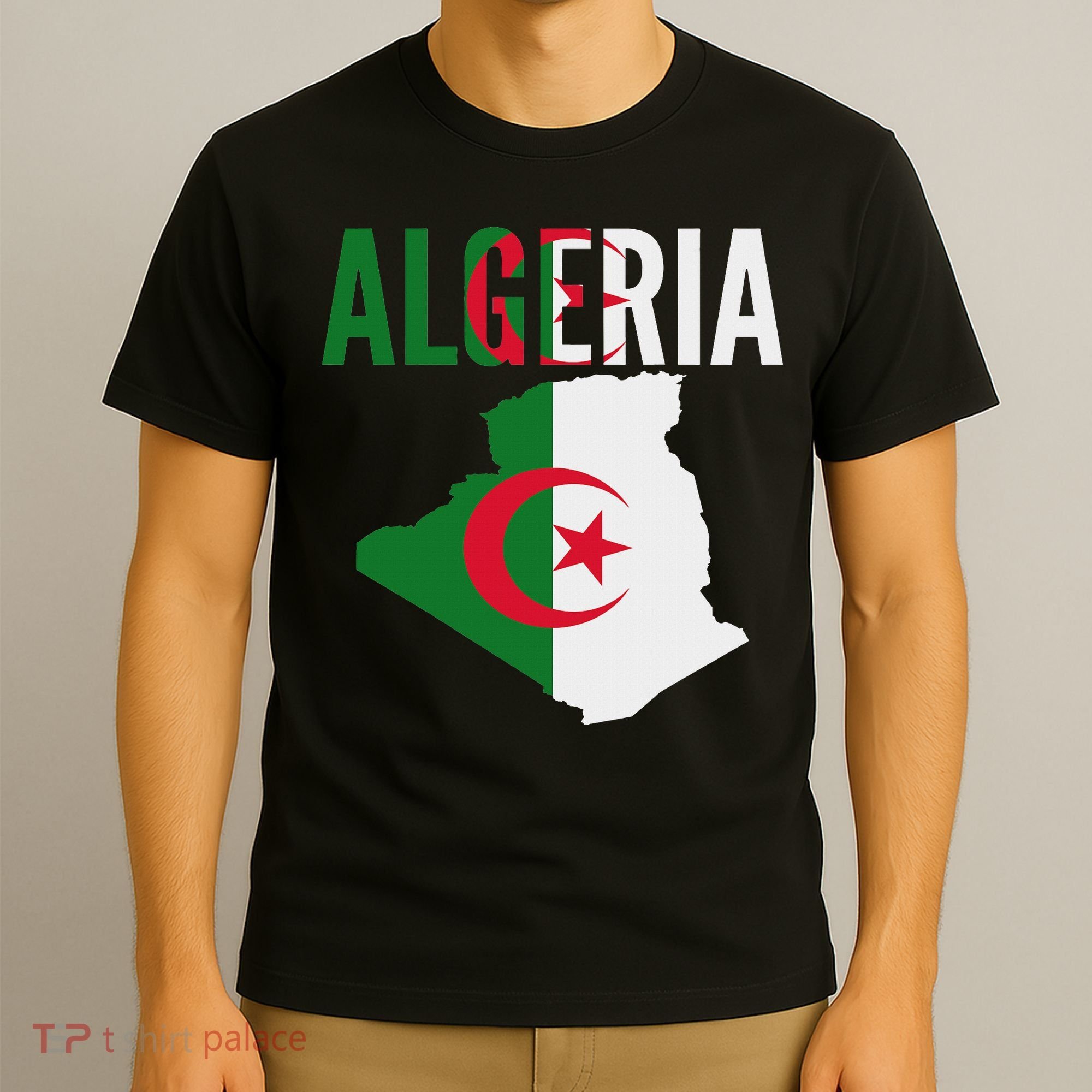 Algerian Algeria Country Map Flag T-Shirt