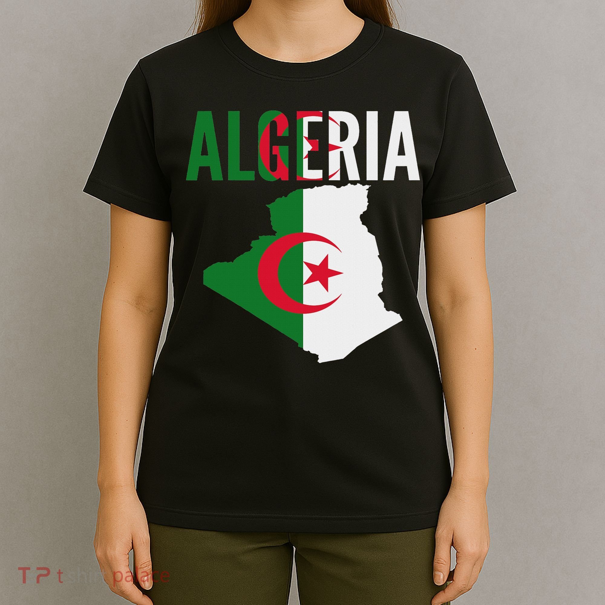 Algerian Algeria Country Map Flag T-Shirt