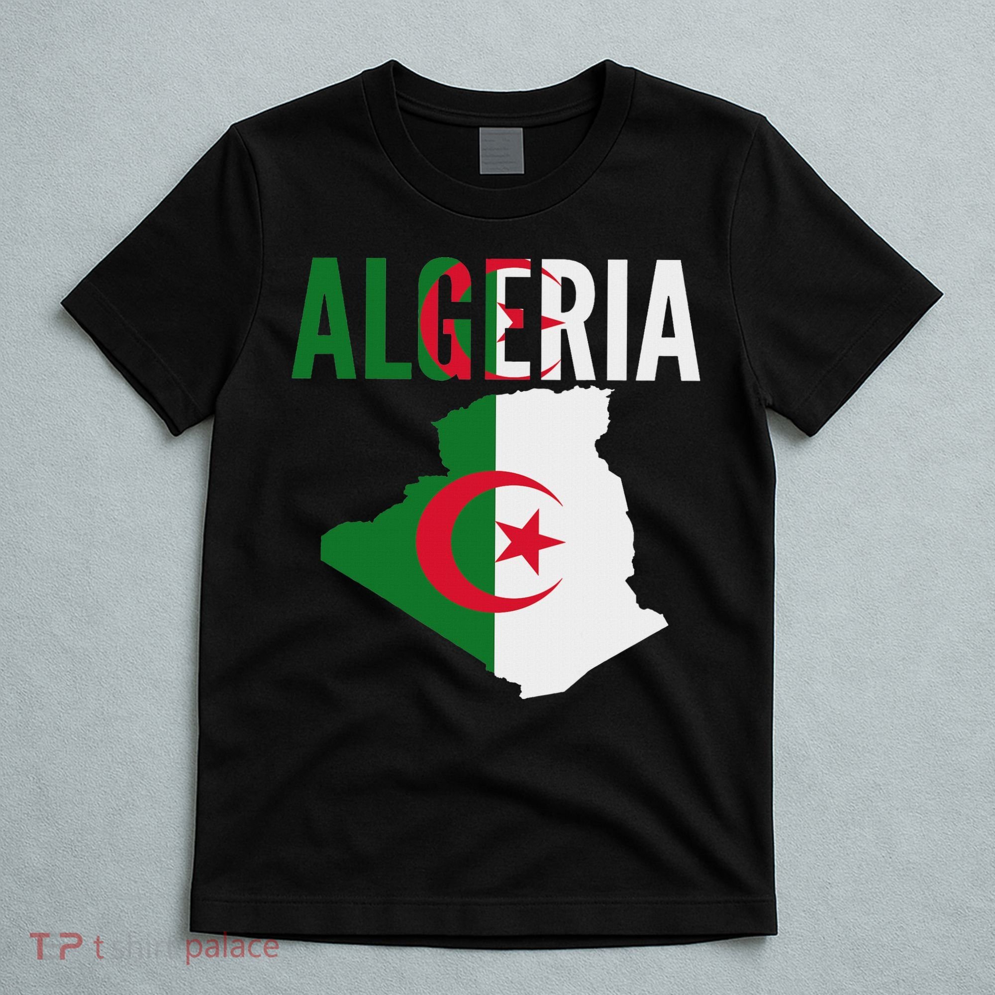 Algerian Algeria Country Map Flag T-Shirt