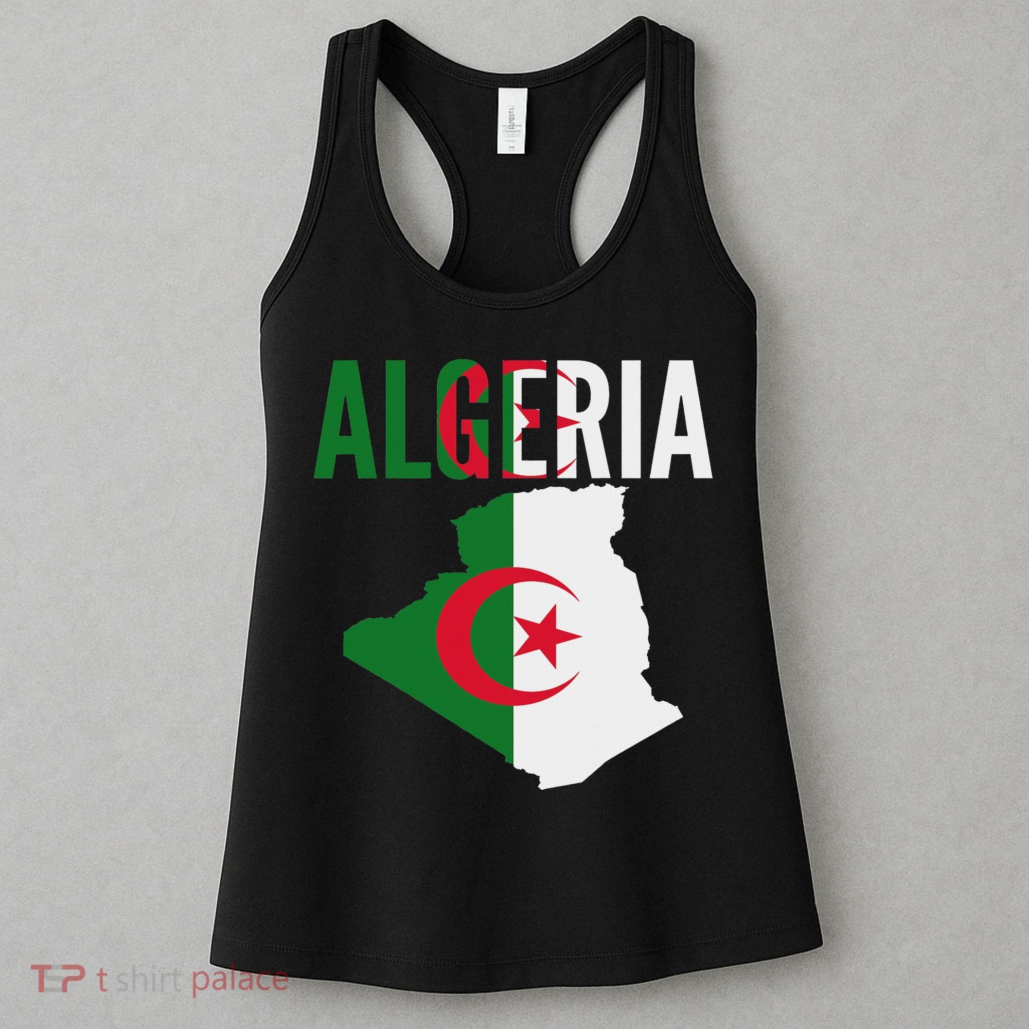 Algerian Algeria Country Map Flag Women's Tank Top