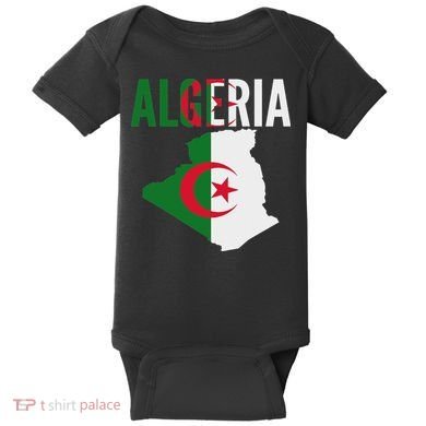 Algerian Algeria Country Map Flag Baby Bodysuit