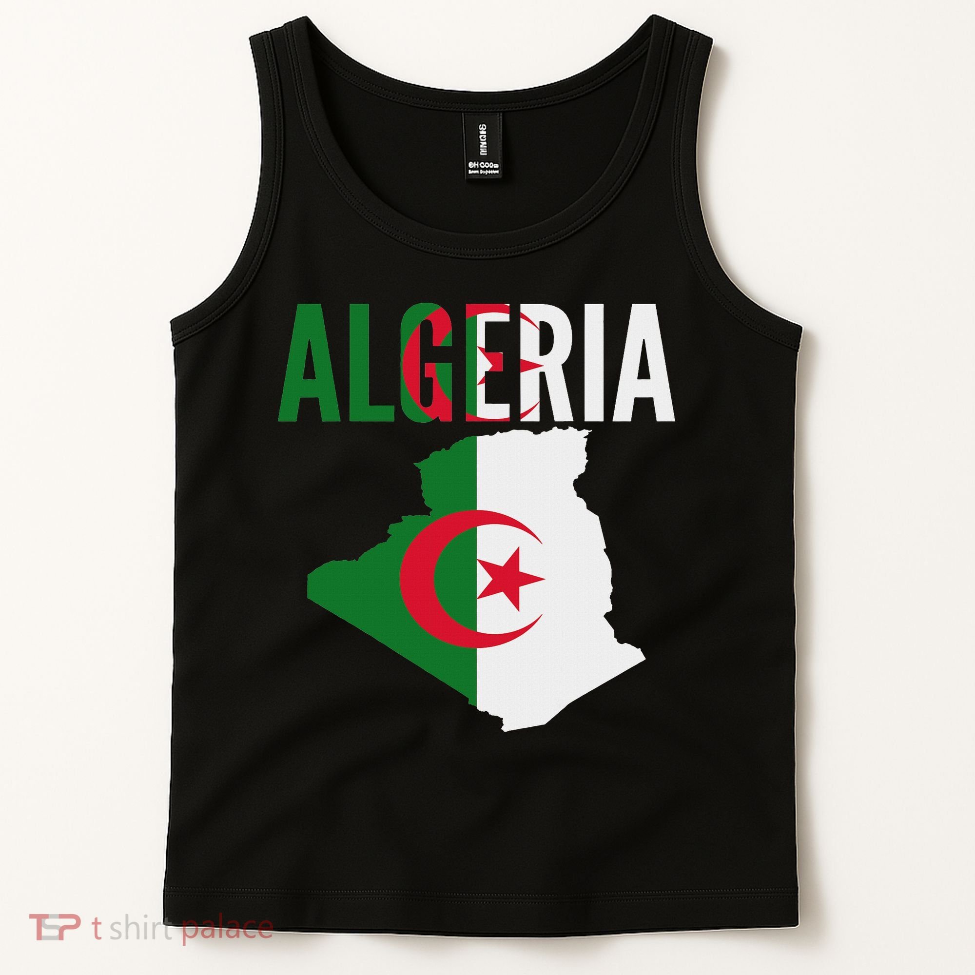 Algerian Algeria Country Map Flag Tank Top