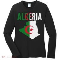 Algerian Algeria Country Map Flag Women's Long Sleeve Shirt thumb 0