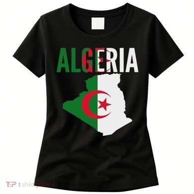 Algerian Algeria Country Map Flag Women's T-Shirt